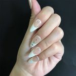 Monquice Creamy White French Press On Nails With Charms - 3