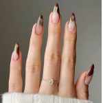 Monquice Gold Swirl French Tip Press on Nails - 2