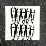 Monquice Halloween Black Skeleton Press On Nails - 2