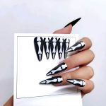 Monquice Halloween Black Skeleton Press On Nails - 4