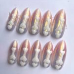 Monquice Halloween White Skeleton Press On Nails - 3